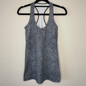 Lululemon Cool Racerback II in Luon Spray Jacquard White Black - Size 4